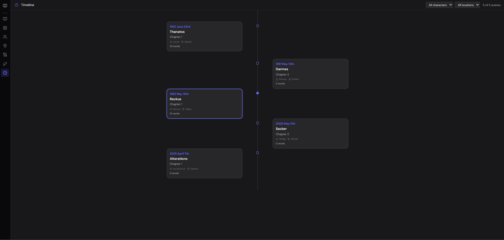Track your story's timeline